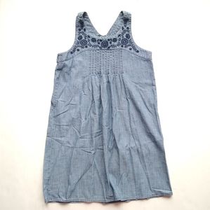 OLD NAVY • girls embroidered chambray dress
